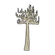 old bare tree cartoon N17