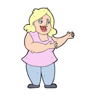 cartoon happy fat woman N10