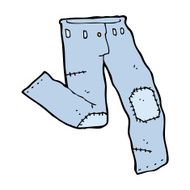 cartoon patched old jeans N41