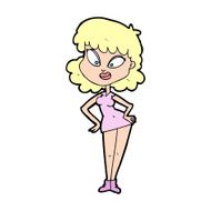 cartoon woman with hands on hips N319