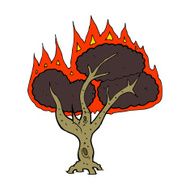 cartoon burning tree N41