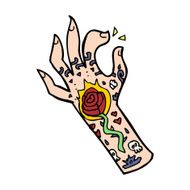 cartoon tattoo hand N9