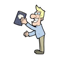 cartoon man with book N13