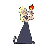 cartoon witch woman casting spell N14