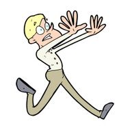 Cartoon Man Running Away N18