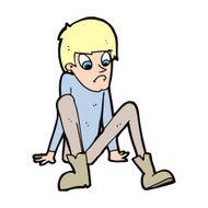 cartoon boy sitting on floor N12