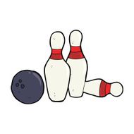 Cartoon Bowling Ball And Skittles N11