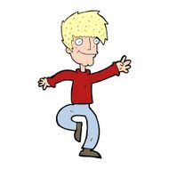 cartoon happy man dancing N48