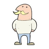 cartoon bald man with mustache N26