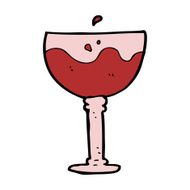 cartoon glass of red wine N15
