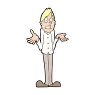 Cartoon Man Shrugging Shoulders N95