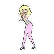 cartoon surprised woman N327