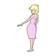 cartoon pretty woman looking at nails N12