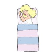 cartoon sleeping woman N12