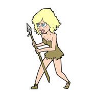 cartoon cave girl N12