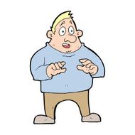 cartoon excited overweight man N14