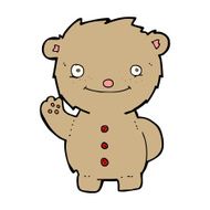 cartoon waving teddy bear N70