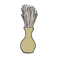 cartoon reeds in vase N14