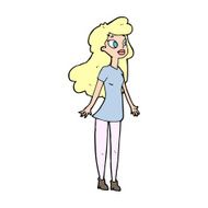 cartoon pretty girl N149