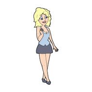 cartoon attractive office woman N14