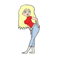 cartoon attractive woman looking surprised N14