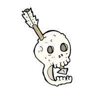 funny cartoon skull and arrow N14