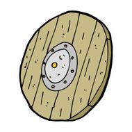 cartoon wooden shield N14