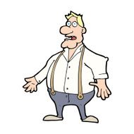 cartoon shocked man N171