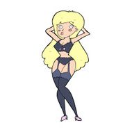 cartoon woman in lingerie N67