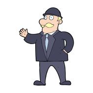 cartoon sensible business man in bowler hat N12