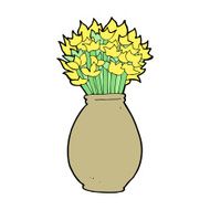cartoon vase of flowers N14