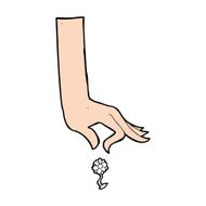 cartoon hand picking flower N14