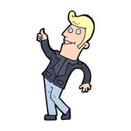 cartoon man giving thumbs up sign N32