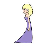 cartoon woman pulling photo face N14