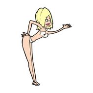cartoon woman in bikini N74