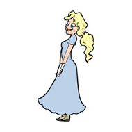 cartoon pretty woman in dress N70