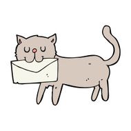 cartoon cat carrying letter N14