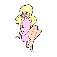 cartoon attractive woman posing N13