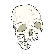 cartoon ancient spooky skull N10