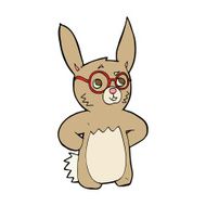 cartoon rabbit wearing spectacles N14
