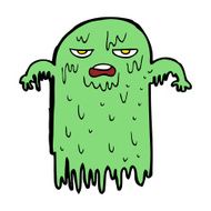 cartoon slimy ghost N19