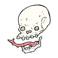 cartoon spooky skull N245
