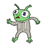 cartoon alien spaceman N36