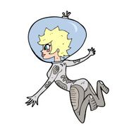 cartoon space woman N38