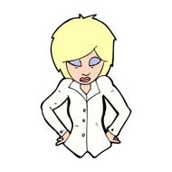 cartoon woman with hands on hips N320