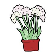 cartoon flowers in pot N28