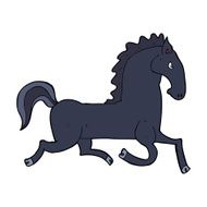 cartoon running black stallion N5