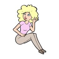 cartoon woman listening N11