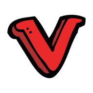 Cartoon Letter V N25