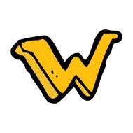 Cartoon Letter W N20